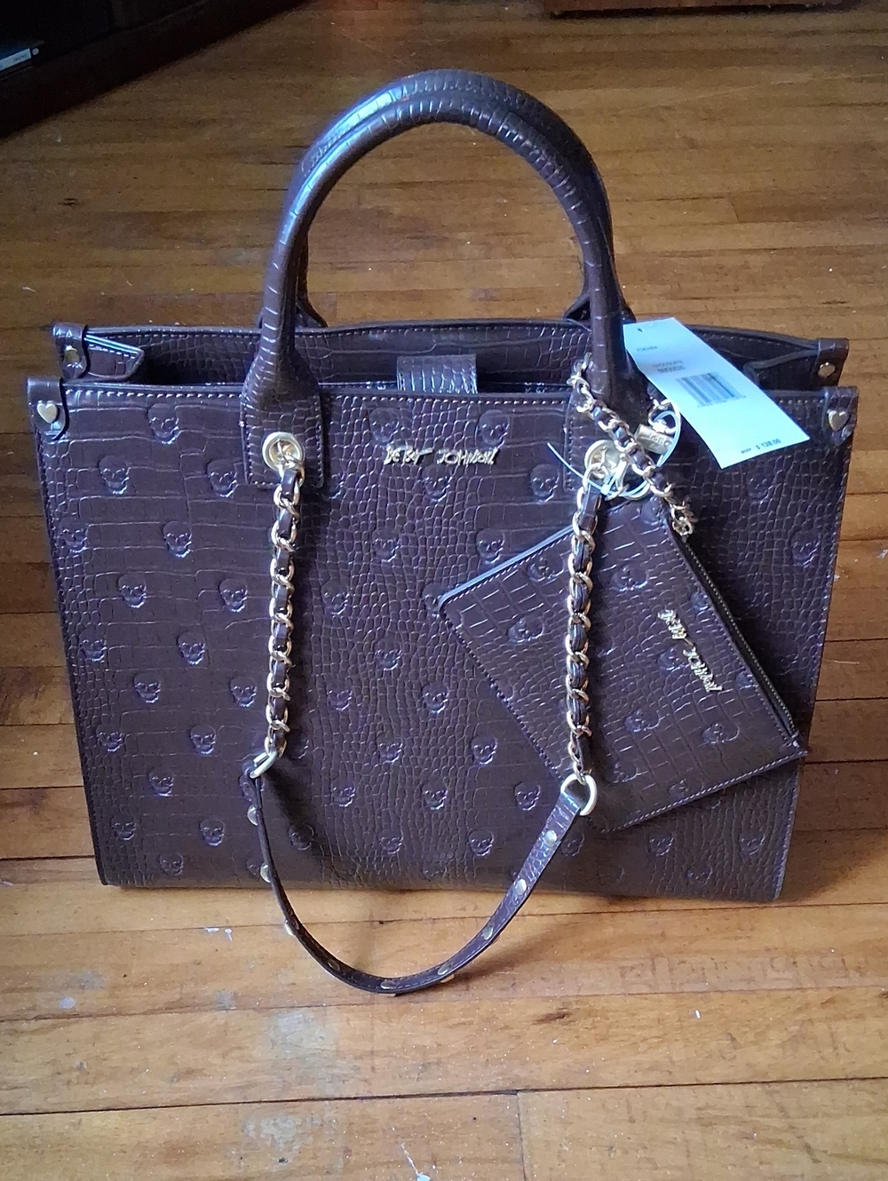 NWT Betsey Johnson Brown Skull Bag